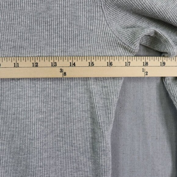 Sundance Thermal Top Women Small Gray Waffle Knit Velvet Cuff Button Long Sleeve - Picture 10 of 12